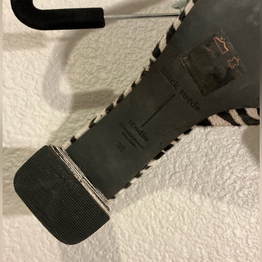 Black Suede Studios Zebra Mules Size 7 - Picture 9 of 10